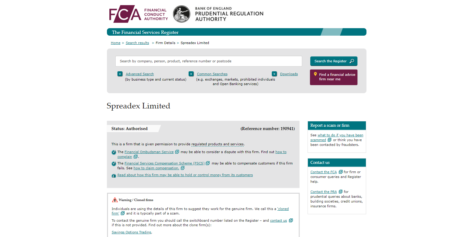 Spreadex Review regulatory info Spreadex Review regulatory info